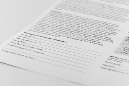 Model Release Document with white isolated の写真素材