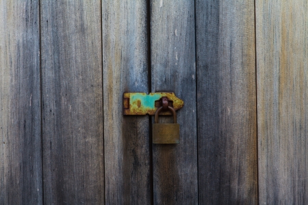 Closed metal lock door security protection padlockの写真素材