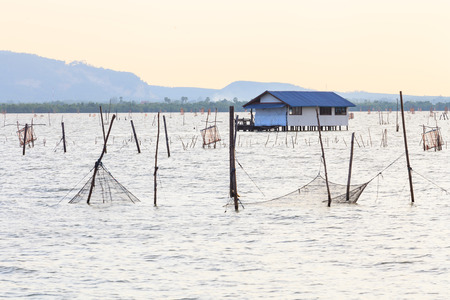 house in the sea of gulfの写真素材