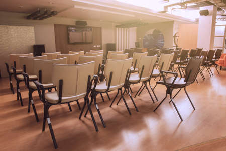 Interior of a conference room/ meeting room with TV in moder office.