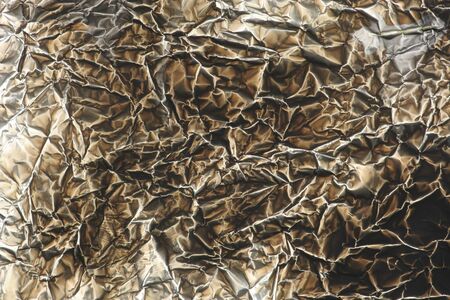 Closeup of burned Aluminum foil 