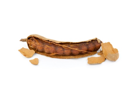 Opened Thai sweet tamarindの写真素材