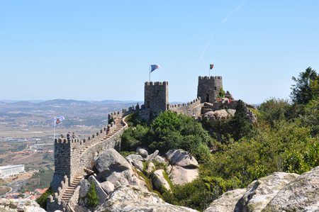 Castle of the Moors (Castelo dos Mouros), Sintra, Portugalの写真素材