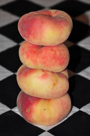 Stack of Saturn Peachesの写真素材