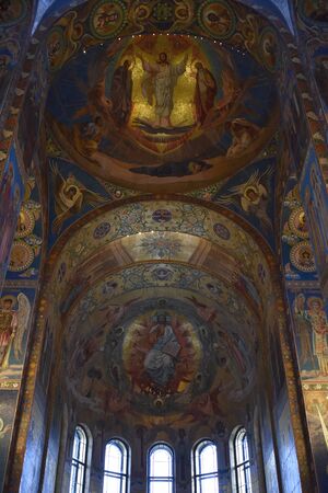 SAINT PETERSBURG, RUSSIA - JULY 11, 2017 : Interior of the Church of the Savior on the Spilled Blood (Church of the Resurrection of Jesus Christ)のeditorial素材