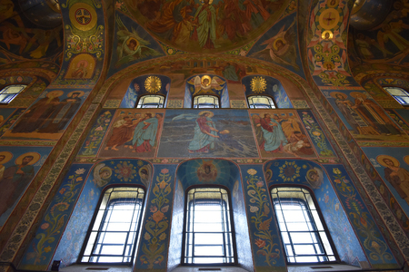SAINT PETERSBURG, RUSSIA - JULY 11, 2017 : Interior of the Church of the Savior on the Spilled Blood (Church of the Resurrection of Jesus Christ)のeditorial素材