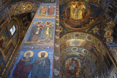 SAINT PETERSBURG, RUSSIA - JULY 11, 2017 : Interior of the Church of the Savior on the Spilled Blood (Church of the Resurrection of Jesus Christ)のeditorial素材
