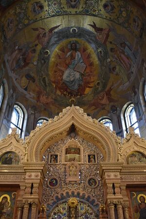 SAINT PETERSBURG, RUSSIA - JULY 11, 2017 : Interior of the Church of the Savior on the Spilled Blood (Church of the Resurrection of Jesus Christ)のeditorial素材