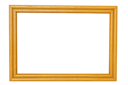 wood frame  isolated on white backgroundの写真素材