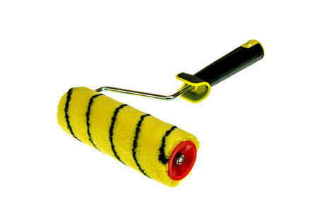 Roller paint brush on isolated white backgroundの写真素材