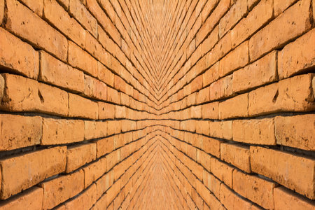 pattern of surface brick wall orangeの写真素材