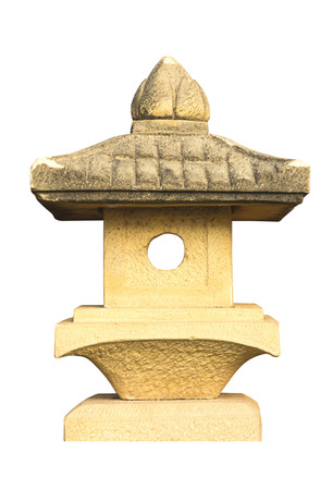 Chinese pavilion, carved out of stone on white backgroundの写真素材