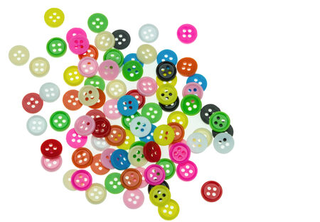 Colorful buttons, Colorful Clasper isolate on white backgroundの写真素材