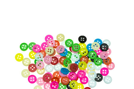 Colorful buttons, Colorful Clasper isolate on white backgroundの写真素材
