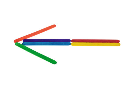 Arrow Colorful  Ice cream sticks isolated on white backgroundの写真素材