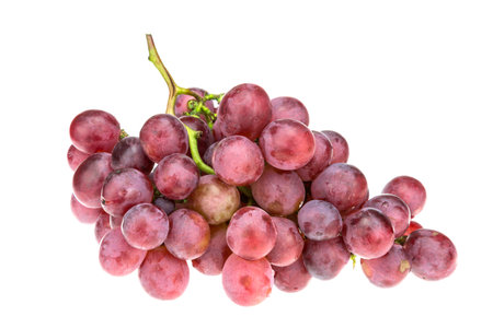 Red grape isolated on white backgroundの写真素材
