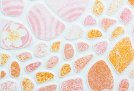 Pink tiles texture for backgroundの写真素材