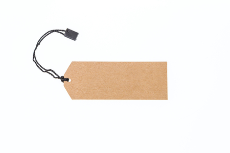 close up of a blank price label on white backgroundの写真素材