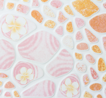 Pink tiles texture for backgroundの写真素材