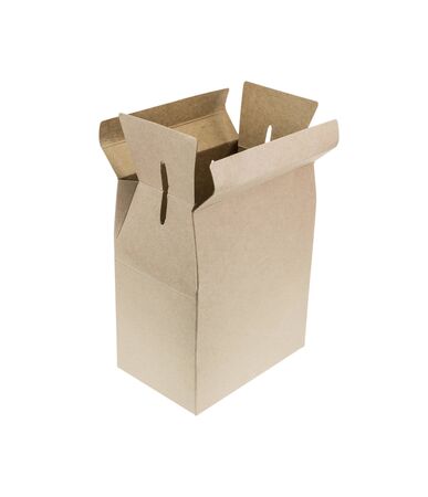 cardboard box isolated on white backgroundの写真素材