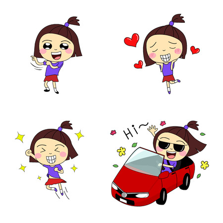 crazy girlのイラスト素材