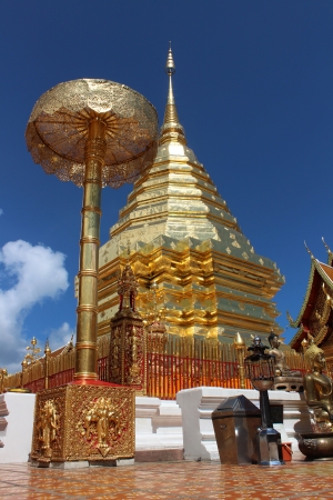 Wat Phrathat Doi Suthep in blue sky dayのeditorial素材