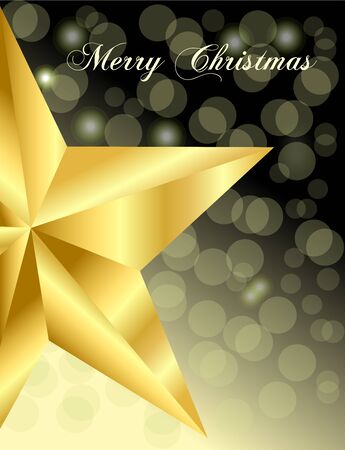 Gold Star on christmas nightのイラスト素材