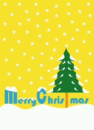 Christmas day isolate with yellow backgroundのイラスト素材