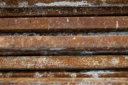 The outdoor steel bar is rusty to wait for building constructionの写真素材