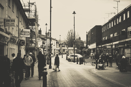 Street people and architecture in Stow Marketのeditorial素材