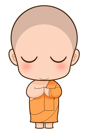 Buddhist Monk cartoonの写真素材