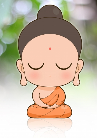 Buddhist Monk cartoonの写真素材
