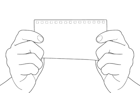 Hand holding Bill paperのイラスト素材