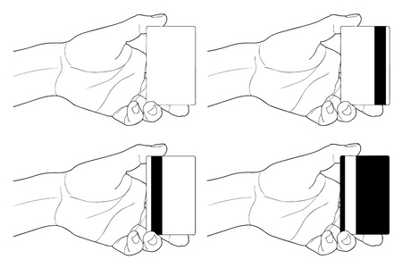 Male hand showing credit cardのイラスト素材