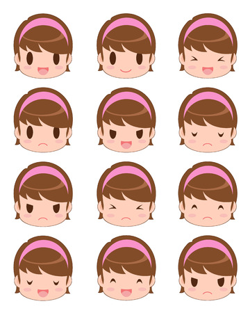 Facial expression of the girlのイラスト素材