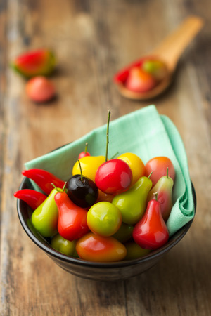 Deletable imitation fruits, Thai dessert, sweetmeatの写真素材
