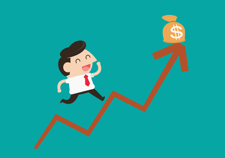 Businessman jump in a Growthのイラスト素材