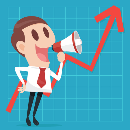 Businessman with business growing graphのイラスト素材