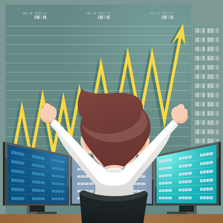 Successful business people from playing the stockのイラスト素材