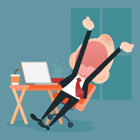 Young business man yawningのイラスト素材