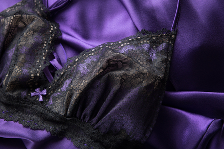 Lace Slip Silk Sleeping Dressの写真素材