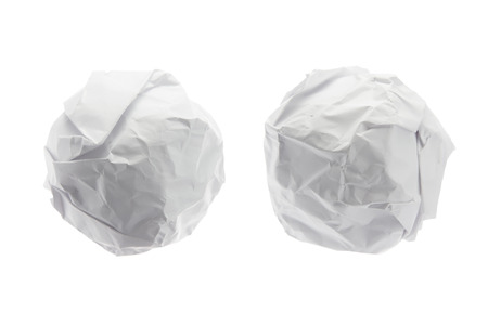 Crumpled paper ball on isolated on white background.の写真素材