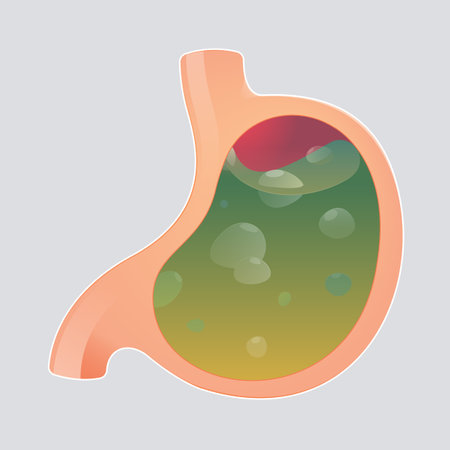 An illustration of stomach acid on a gray background.のイラスト素材