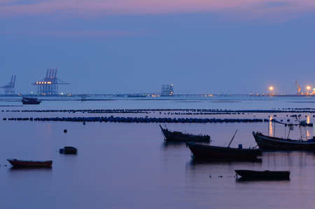 Sea view in the evening. The Last of the Day at Bangsaen Beach, Thailandの写真素材