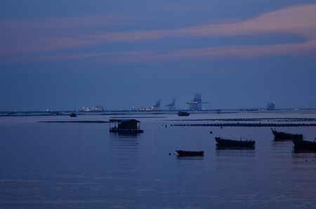 Sea view in the evening. The Last of the Day at Bangsaen Beach, Thailandの写真素材