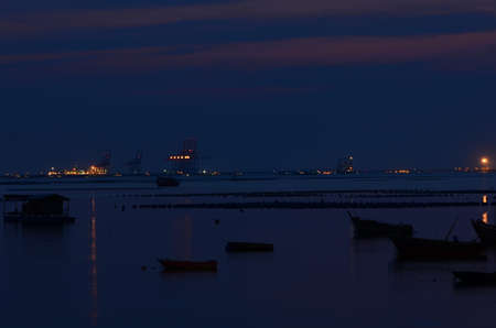 Sea view in the evening. The Last of the Day at Bangsaen Beach, Thailandの写真素材