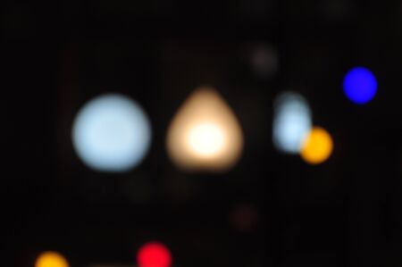Beautiful bokeh lights at the airport road.Photo of bokeh lights and car lights illuminate the streets.christmas light night,abstract circular bokeh background.の写真素材