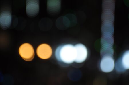 Beautiful bokeh lights at the airport road.Photo of bokeh lights and car lights illuminate the...