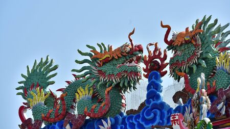 dragon statue. Chinese art in Thailand Chinese cultureの写真素材