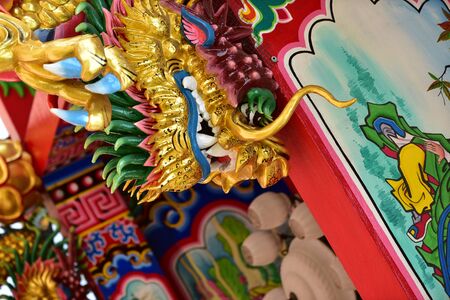 dragon statue. Chinese art in Thailand Chinese cultureの写真素材